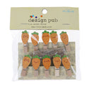 10pcs / set of carrot wooden photos folder with twine party decoratio_