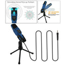 Condenser Microphone Mic Podcasting Studio Sound Recording Tripod Stand 3.5mm