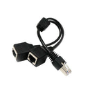 2pcs Cat 5 LAN Etherner RJ45 Male to Dual Female Splitter Extension cable