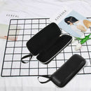 Artificial Leather Sunglasses Eyeglasses Zipper Case with Strap Black