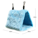 Warm Soft Plush Birds Parrot Hammock Nest Pet Hang Bed Cage House (Blue S