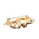 New Enal Crystal Green Eye Cartoon Cat Brooch Pin Jewelry Bag Ornant GiftP saTEU