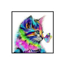 Colorful Cat Animal Diamond Painting Rhinestone Cross Stitch 5D DIY Full Drill