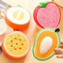 Fruit Dish Washing Cleaning Cloth Sponge Scrubber Scouring Pad Kitchen Gadge Gw