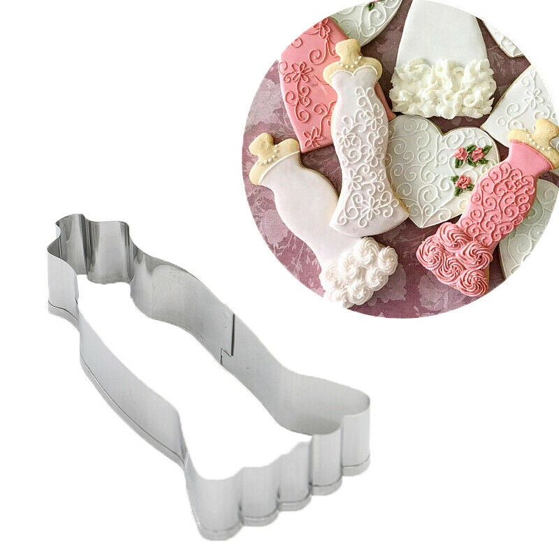 Dress Stainless Steel Cookies Cutter Biscuit Mould Cake Sugar Craft Cutting-MoME
