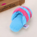 Pet Puppy Chew Squeaker Squeaky Plush Sound Striped Slipper Treat For Dog Toys