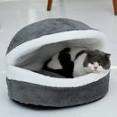 Soft Cat Waterproof Nest Washable Pet Cute Hamburger Bed Kennel Mat (Gray) A