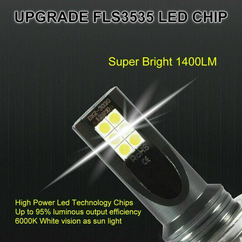 2X H1 LED Headlight Kit 200W High or Low Beam Bulbs 6000K 20000LM Super Bright