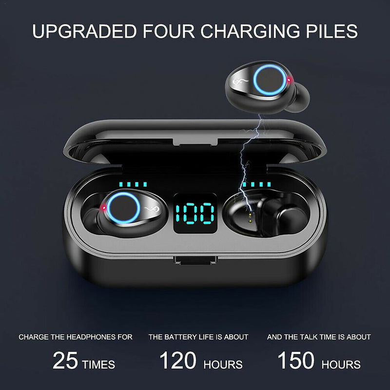 F9 Waterproof LED TWS Wireless Headset Bluetooth 5.0 Sports Headphones A