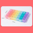 28 Slots Pill Box Weekly 7 Day 7 Color Detachable AM/PM Transparent