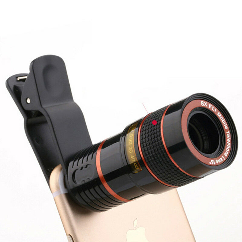 8x Optical Zoom Clip on Camera Lens Phone Telescope For Universal Cell Phone 3C