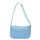 Alligator Pattern Handbag Women Leather Retro Totes Shoulder Bag (Blue)