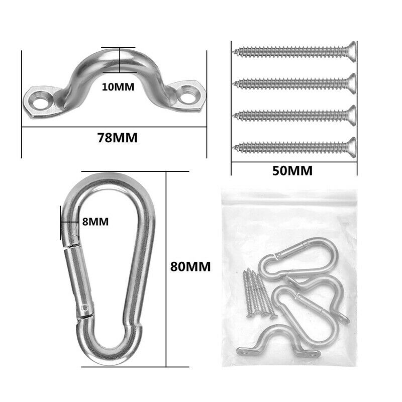 Hammock Hanging Kit Heavy Duty Stainless Steel Hammock Accessories Load Cap