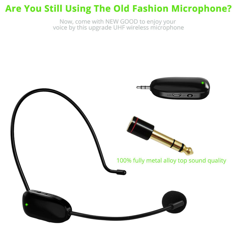 Head Headset Mic Headworn Microphone Wireless Mic System for Teaching Speech