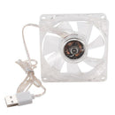 4 Colors Lamps 8cm USB Colorful Light Transparent Cooling Fan 5V CPU Coolin