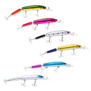 6Pcs 2 Jointed Sections Fishing Lures Kit Baits Minnow Popper Lure with Treble