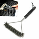 Non-stick Barbecue Grill BBQ Brush Steel Wire Bristles Cleaning Brushes Wit Q1O1