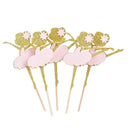 10PCS Pink Skirt Girl Cake Toppers Party Cupcake Flag Cake Decorations For  OZ