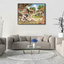 5D DIY Full Drill Diamond Painting Village Farm Cross Stitch Embroidery Kit