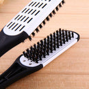 Plywood Bristles Comb Straightener Electric Heat Brush Hair Straightener
