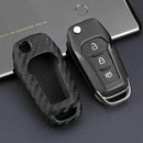 Carbon fiber car key case for Ford F-150 Ecosport Ranger Explorer New keychain