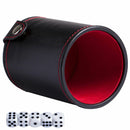 Dice Cup Set With Dices PU Leather Stable Sturdy Comfortable Party Games