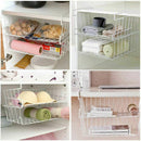 Under Shelf Storage Basket, 2 Pcs Under Cabinet Storage Wire Basket Organiz H7W4