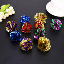 12Pcs Mylar Cats Pet Toys Balls Crinkle Sound Shiny Ring Paper Kitten Play Balls