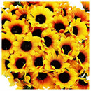 100 Pcs Artificial Sunflower Little Daisy Gerbera Flower Heads for Wedding