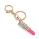 Hot Crystal Rhinestone Lipstick Keyring Charm Pendant Bag Purse Car Key Chain