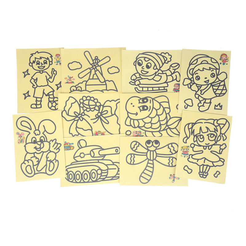 5PCS Kids DIY Colorful Sand Painting Art Creative Drawing for Children Toys LJ