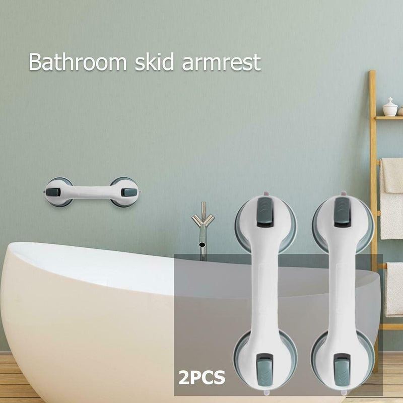 2pcs Removable Anti-Slip Handles Bathroom Glass Door Suction Cup Armrest