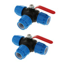 2 Pieces 3-Way Valve Garden Hose PE Connector Splitter with Steel Core, Heavy