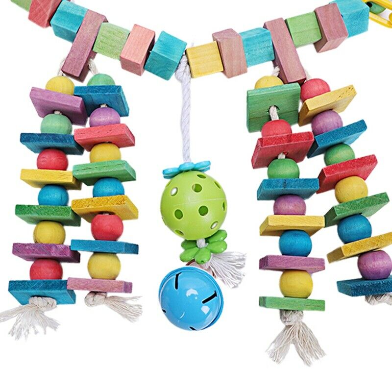 1X(Bird Parrot Toys Play Set For Bird Cage, Colorful Chewing Hanging Swing