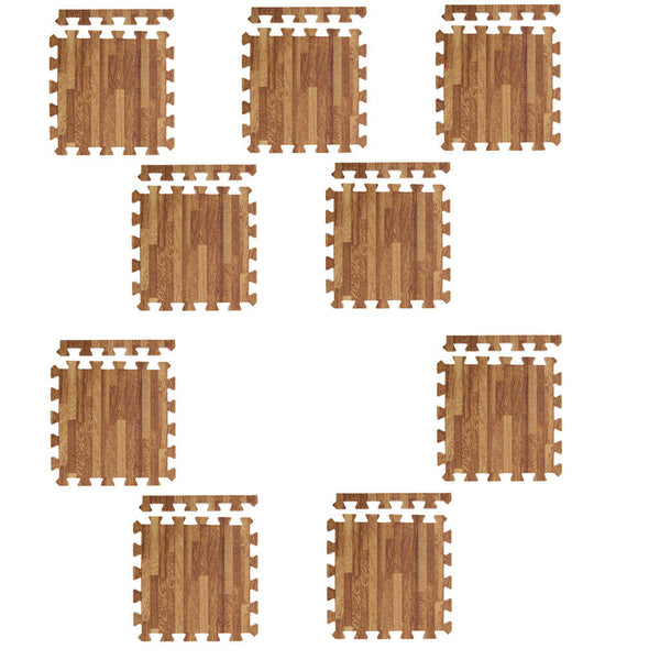 18Pcs Dark Wood Effect Foam Mats Interlocking Tiles Floor Protection 30x30cm