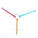 3pcs Hot Mixed Aluminum Knit Needle Crochet Hook Needle Keychain Keyring Craft