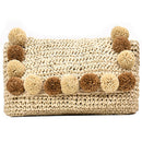 New Hair Ball Beach Bag Straw Clutch Bag Envelope Lady Ladies Day Summer Ch