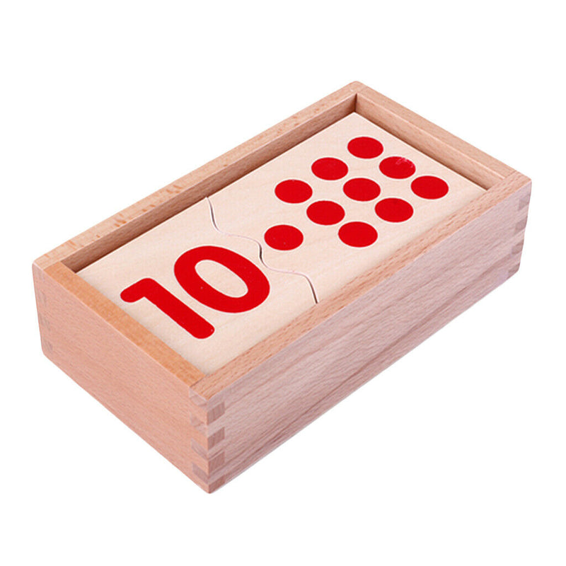 Wood Montessori Math Matching Puzzles Games 1-10 Numbers, Kids Early Learning