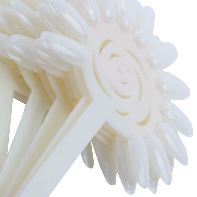 White Acrylic UV False Nail Art Design Tips Polish Display Practice Wheel,  E6I1