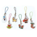 6Pcs Christmas Pendant Shrink Flim Key Chain Shrinky Art Papers Jewelry Making