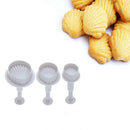 3Pcs Shell Shape Plunger Cutter Fondant Cake Decor Tools SugarCraft Cookie`Mol~ï¼ˆ