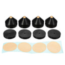 4Pcs Ebony Wooden HIFI Speaker Isolation Spike Cone Copper Feet 23 mm +Base Pad