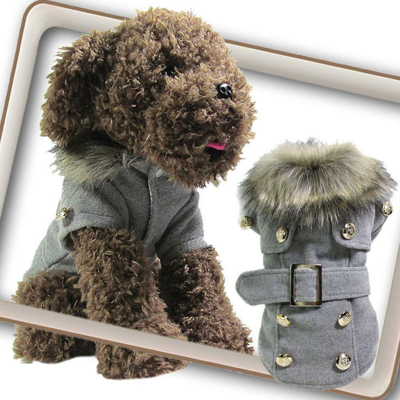 Dog Puppy Pet Warm Coat Thick Winter Puffer Jacket Clothes Apparel Gray M