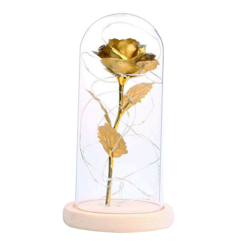 Mini Light Nightlight Rose Shaped With Wood