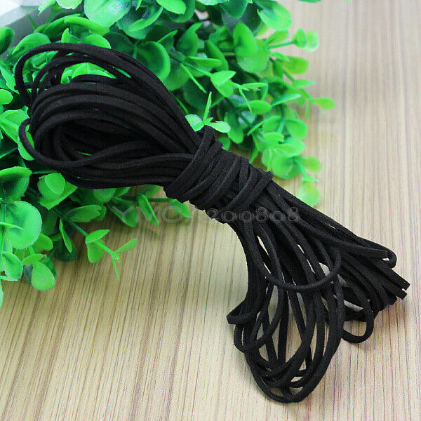 1 Roll Durable Black Suede Leather Cord String 2mm for Bracelet Neckla NAH