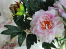 1Stem Artificial Peony Silk Flowers Bouquet 1 Flower 1 Bud Arrangements Pink