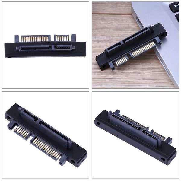 90Â° Angle SATA  22Pin(7+15) Male to 22Pin(7+15) Female Extender Adapter #gib