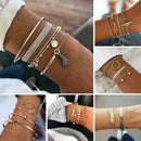 4* Alloy Smooth Fringed Bracelet Chain Beads Bracelet Adjustable Gift Valen H1I2