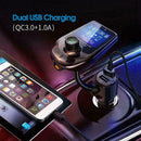 QC3.0 Car charger Car Kit Handsfree Wireless Bluetooth Transmitter Black MP U1C5