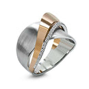 Creative Zircon Bow Cross Geometric Ring for Women Valentine Jewelry (7) A